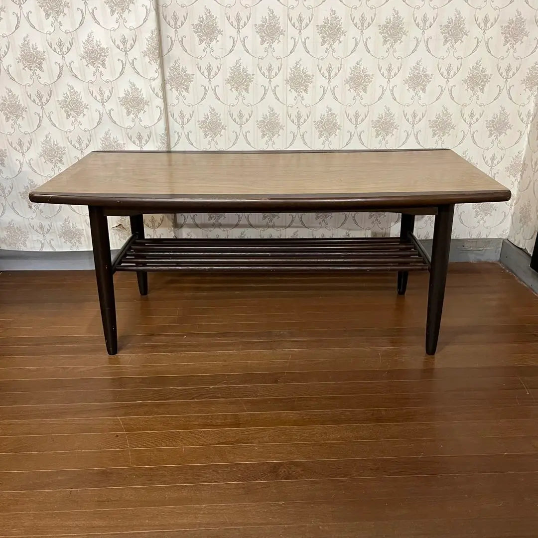 [Antique] Wooden center table, low table, zato table, shelf, old furniture