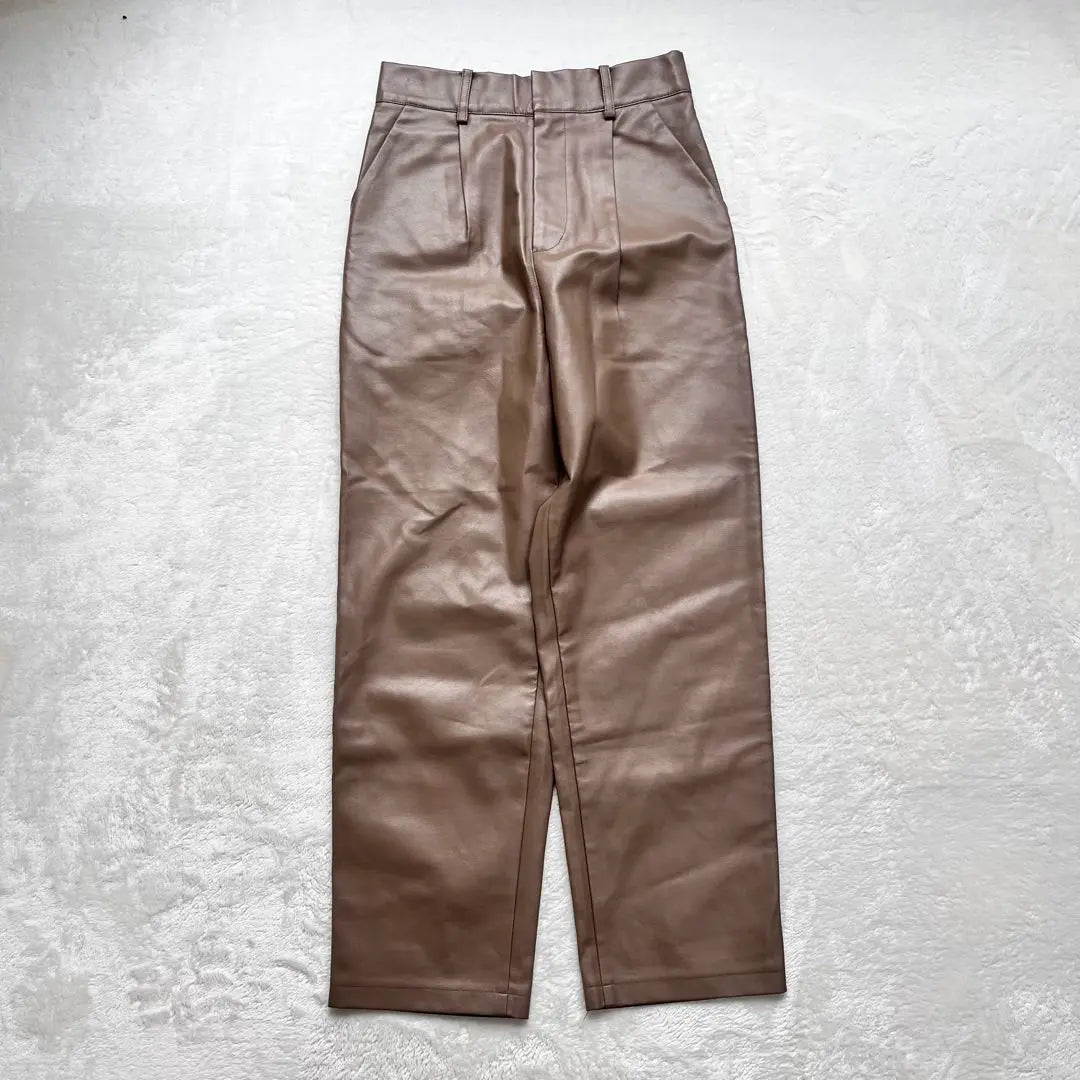 《Sepo》Pantalón efecto piel Camel Color primavera M | 《セポ》フェイクレザーパンツ キャメル 春色カラーM