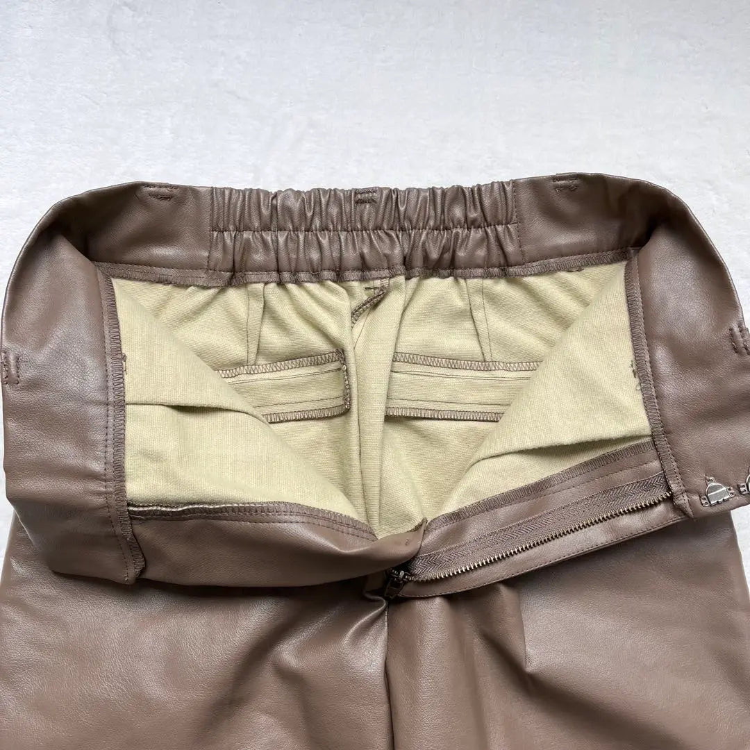 《Sepo》Pantalón efecto piel Camel Color primavera M | 《セポ》フェイクレザーパンツ キャメル 春色カラーM