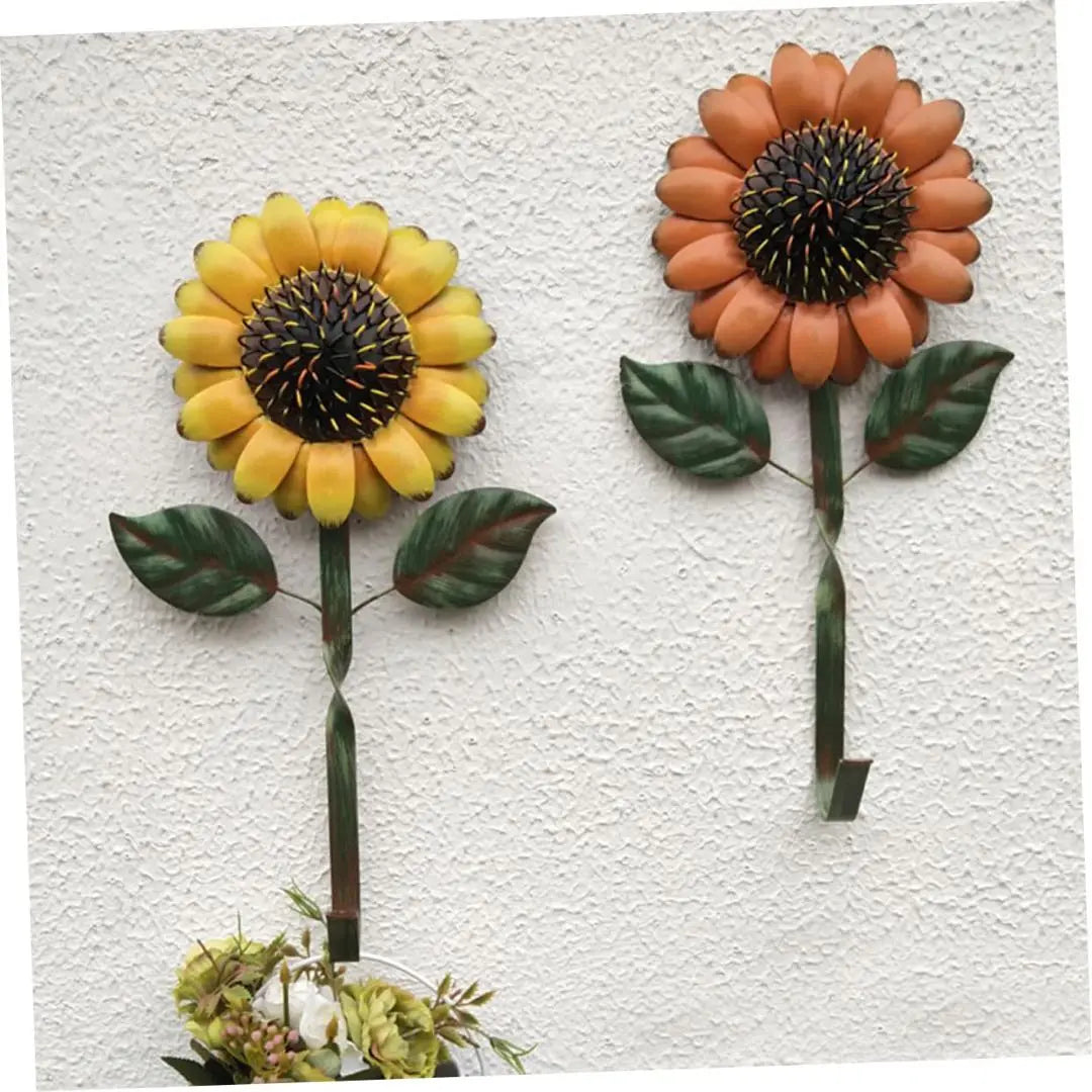 New ⭐️Sunflower Keychain Rustic Decoration Flower Wall Decoration Retro Hook Metal