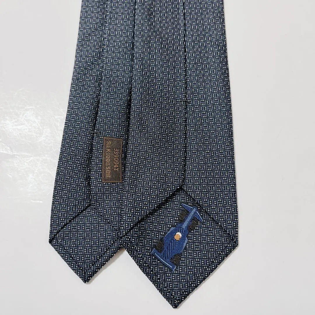 Beautiful Hermes tie high brand H pattern Fasone glossy jacquard rare