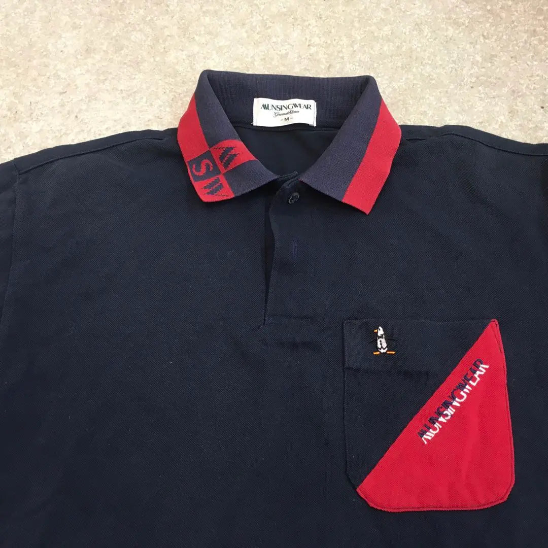 SR120 Munsingwear Grand Slam Polo Shirt M Navy/Red