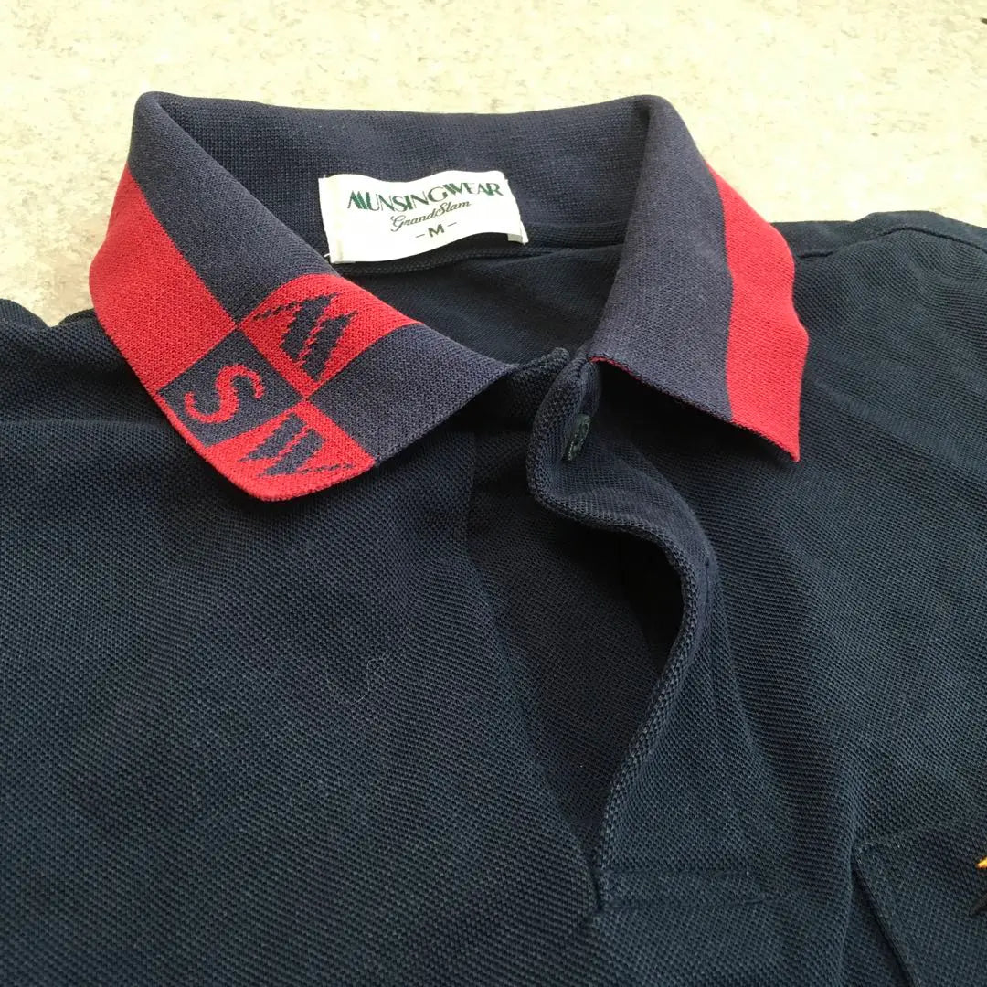 SR120 Munsingwear Grand Slam Polo Shirt M Navy/Red