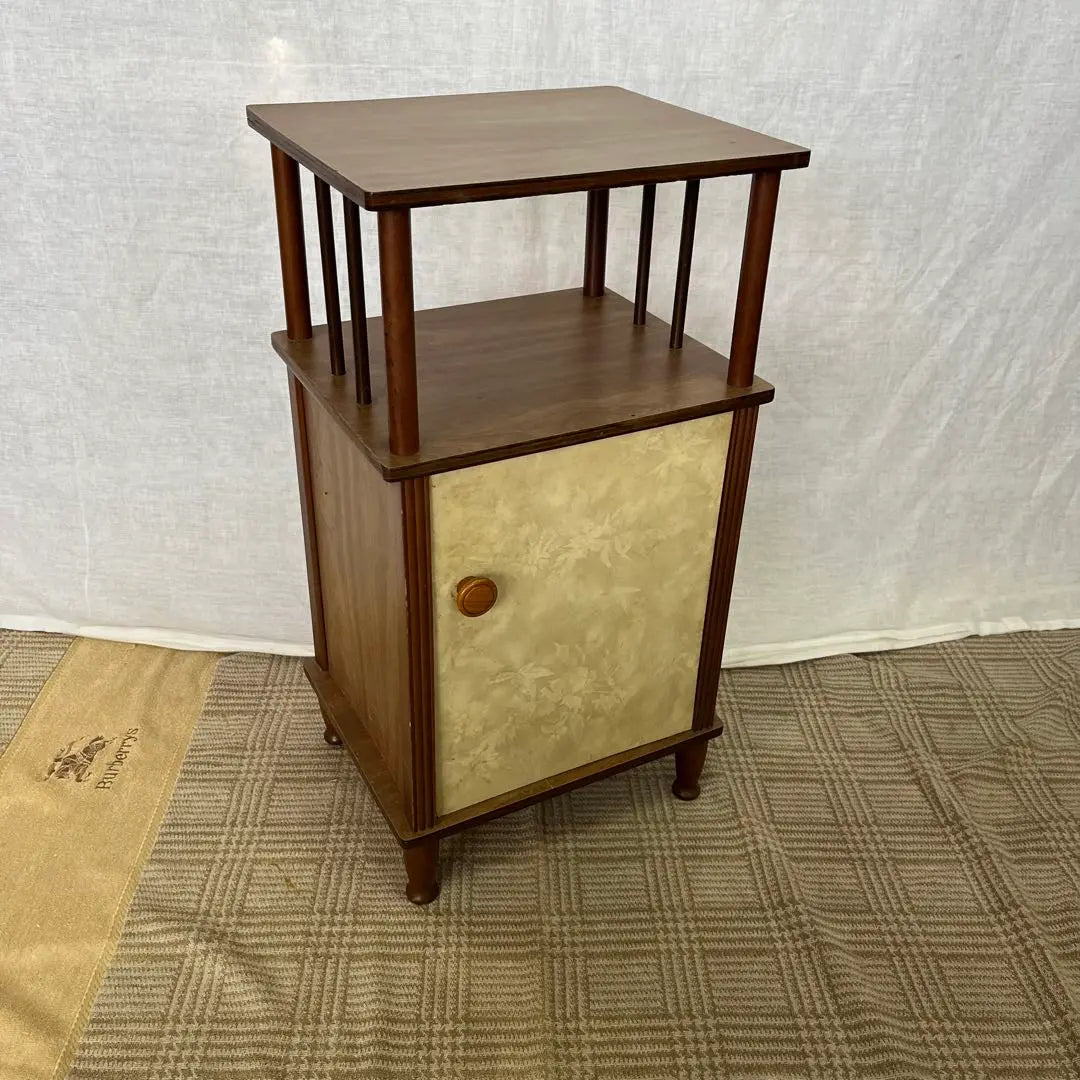 [Antique] Showa Retro Telephone Odai FAX Stand Console Table Side Board