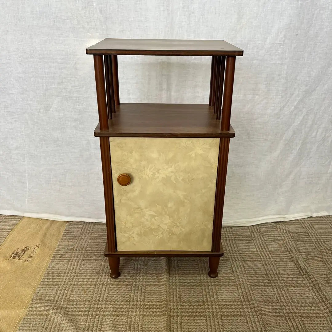 [Antique] Showa Retro Telephone Odai FAX Stand Console Table Side Board