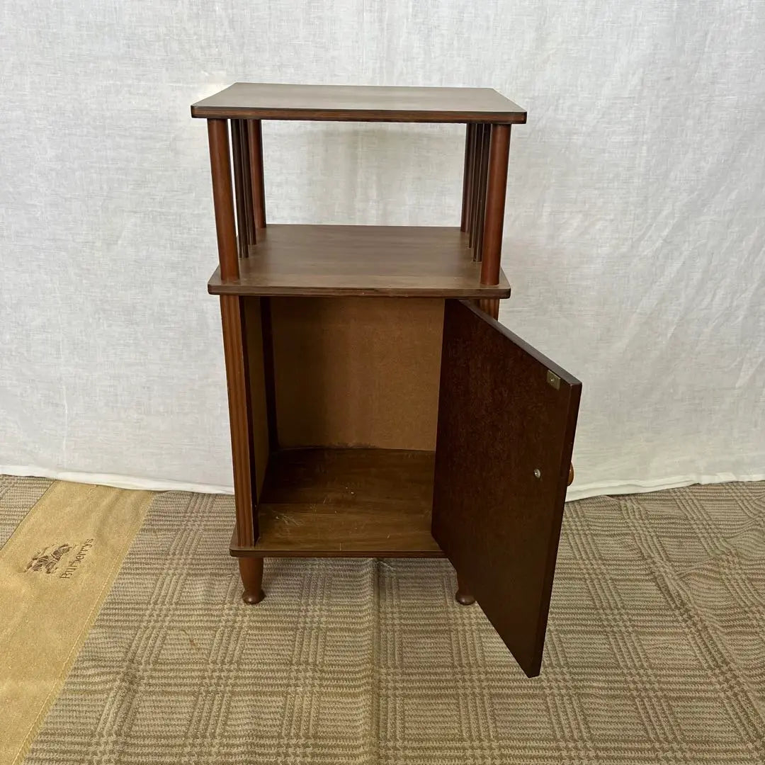 [Antiguo] Consola de mesa auxiliar con soporte para fax Odai y teléfono retro Showa