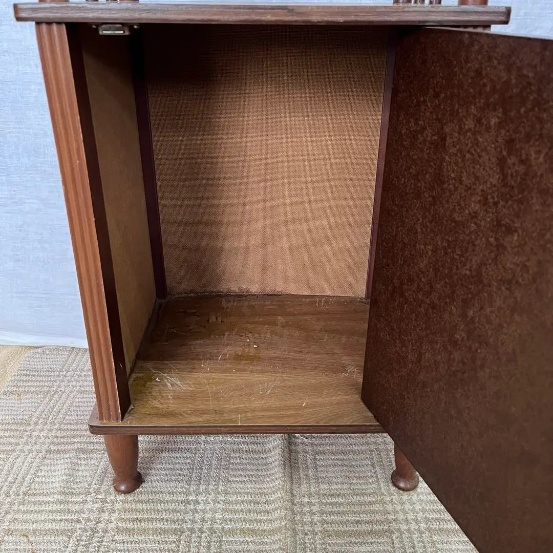 [Antiguo] Consola de mesa auxiliar con soporte para fax Odai y teléfono retro Showa