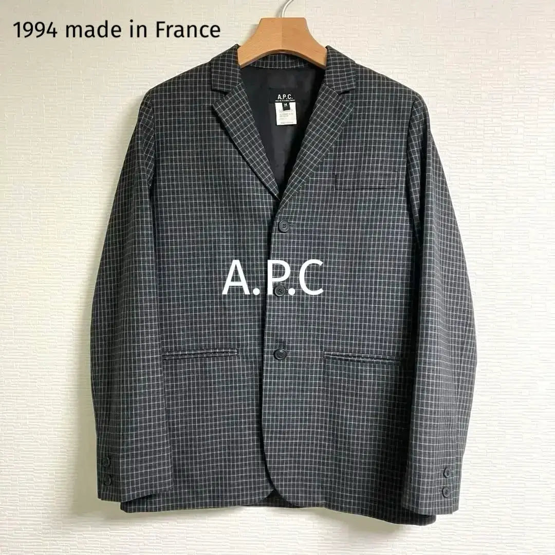 90s A.P.C. Lattice Pattern Tailored Jacket, A.P.S. Check Made in France