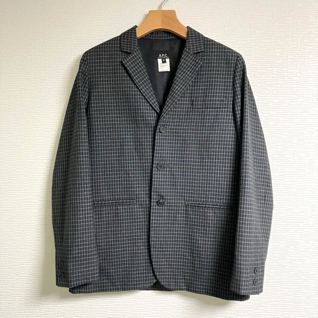 90s A.P.C. Lattice Pattern Tailored Jacket, A.P.S. Check Made in France