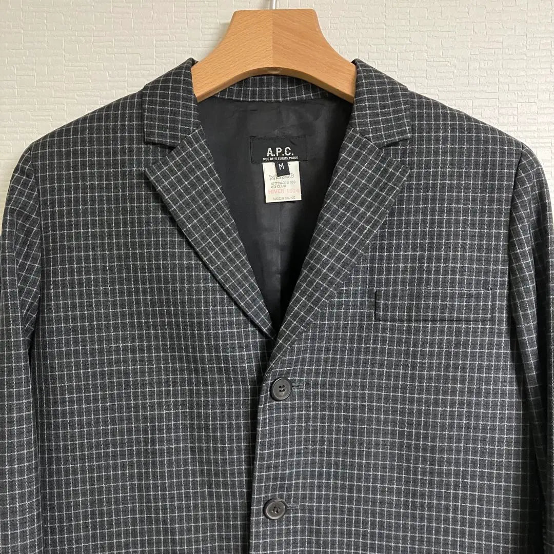 90s A.P.C. Lattice Pattern Tailored Jacket, A.P.S. Check Made in France