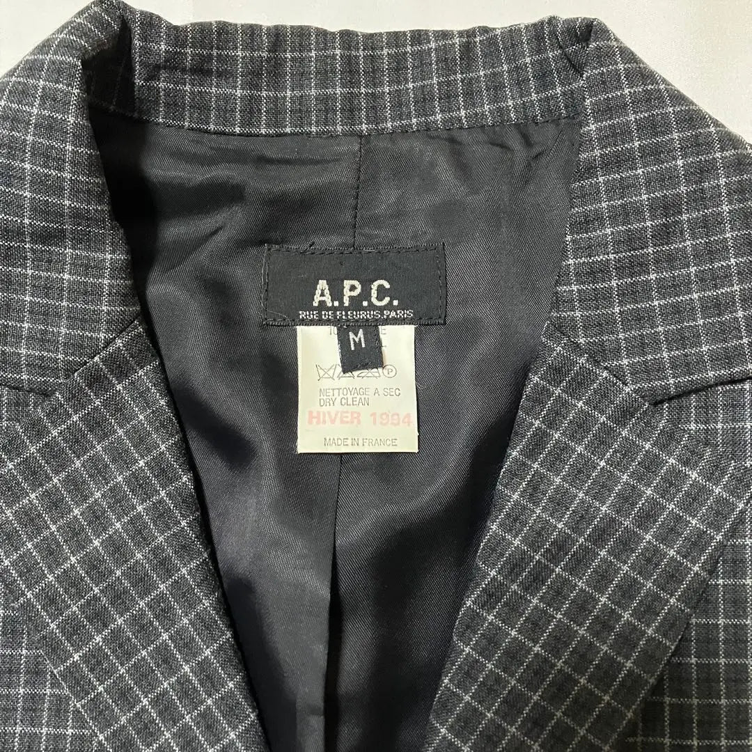 90s A.P.C. Lattice Pattern Tailored Jacket, A.P.S. Check Made in France