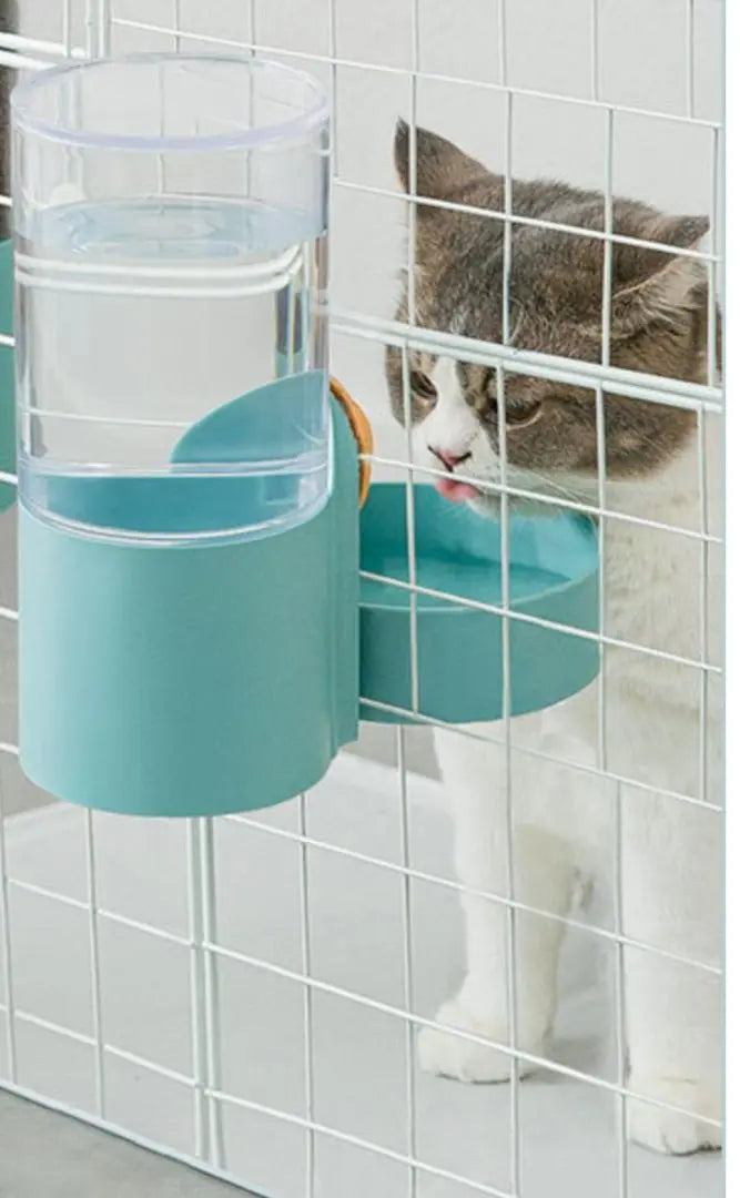 Automatic water supply (blue) Cage installation Dog Cat Watering Pet