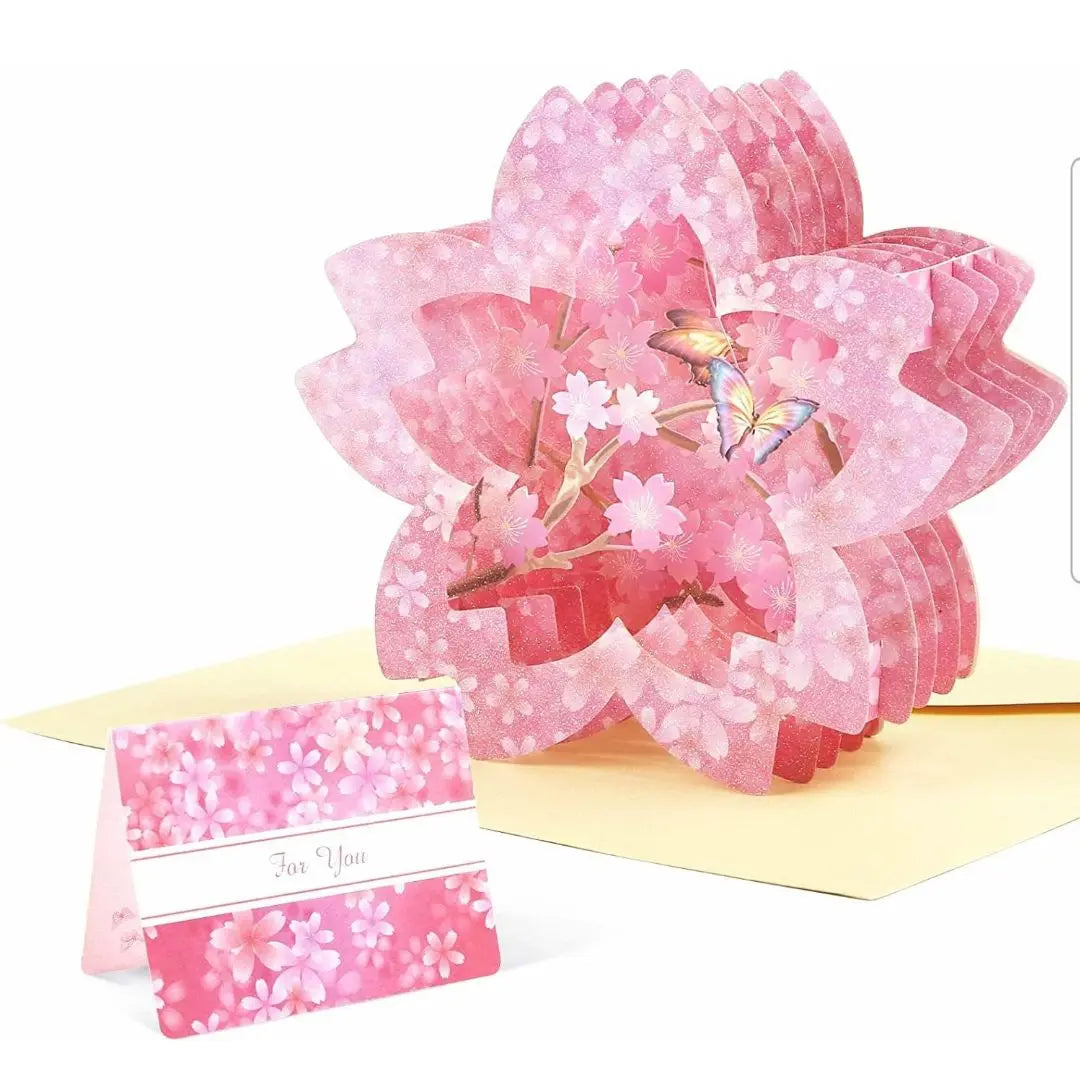 ❤️2 sets❤️Cherry Blossom Greeting Card ❤️3D 3D Pop-up Card