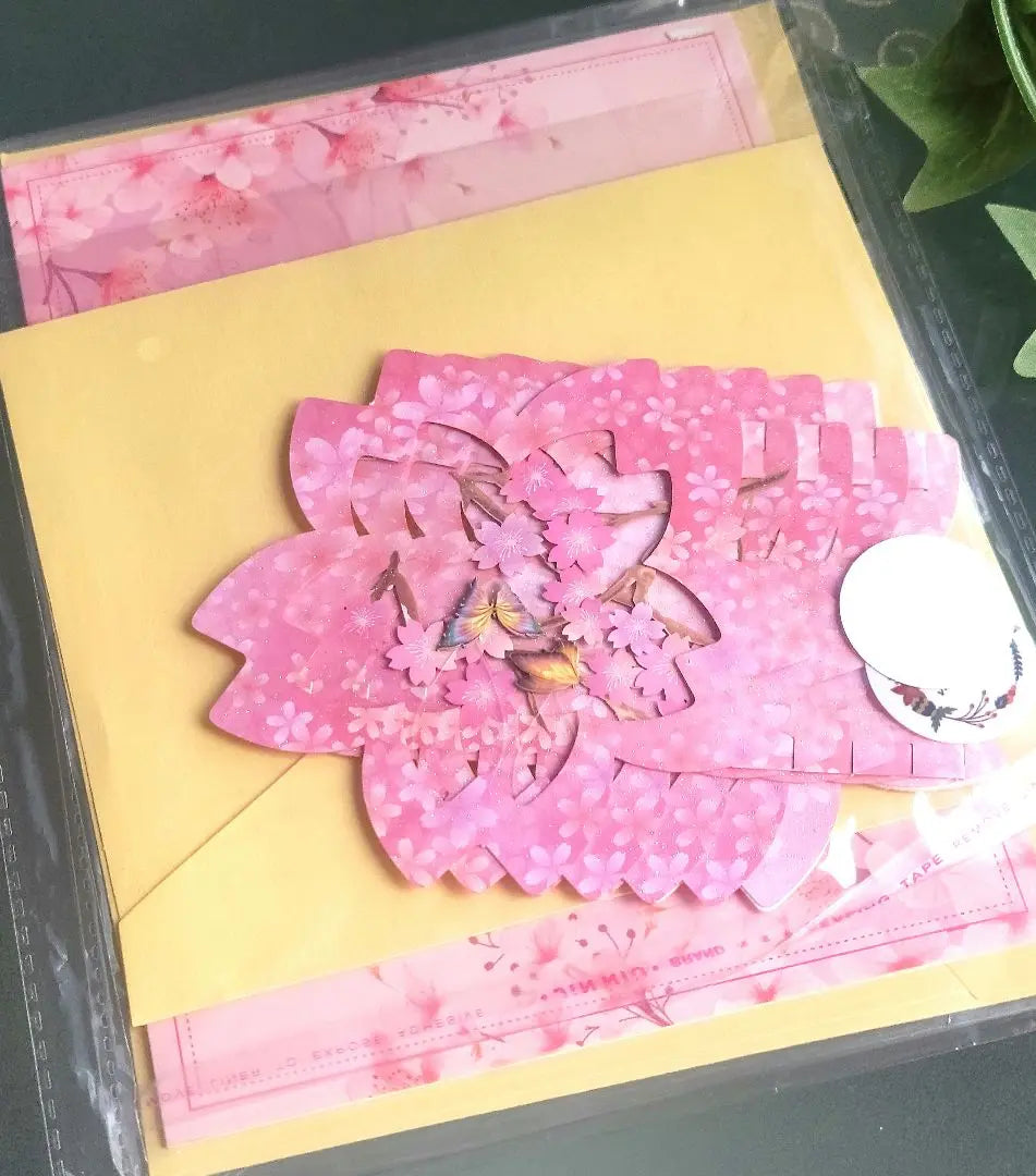 ❤️2 juegos❤️Tarjeta de felicitación con diseño de flor de cerezo❤️Tarjeta desplegable 3D