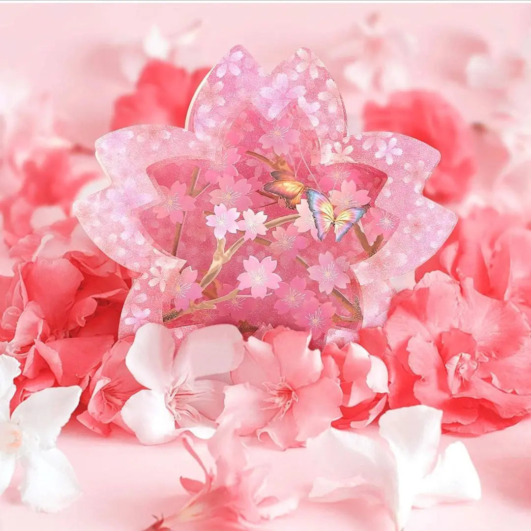 ❤️2 sets❤️Cherry Blossom Greeting Card ❤️3D 3D Pop-up Card