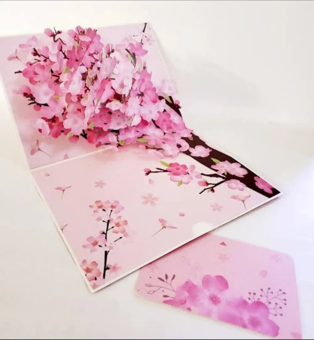 ❤️2 sets❤️Cherry Blossom Greeting Card ❤️3D 3D Pop-up Card