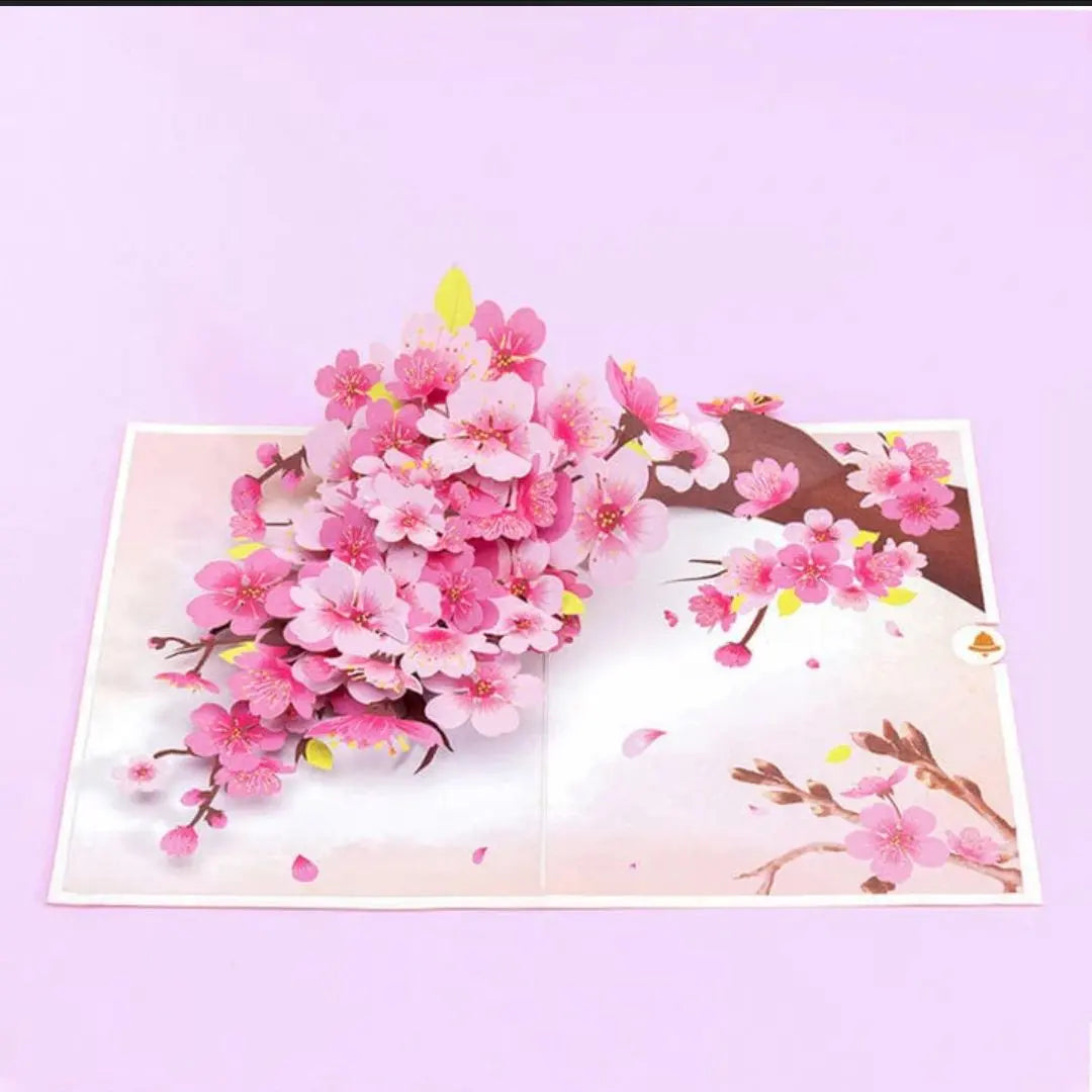 ❤️2 sets❤️Cherry Blossom Greeting Card ❤️3D 3D Pop-up Card