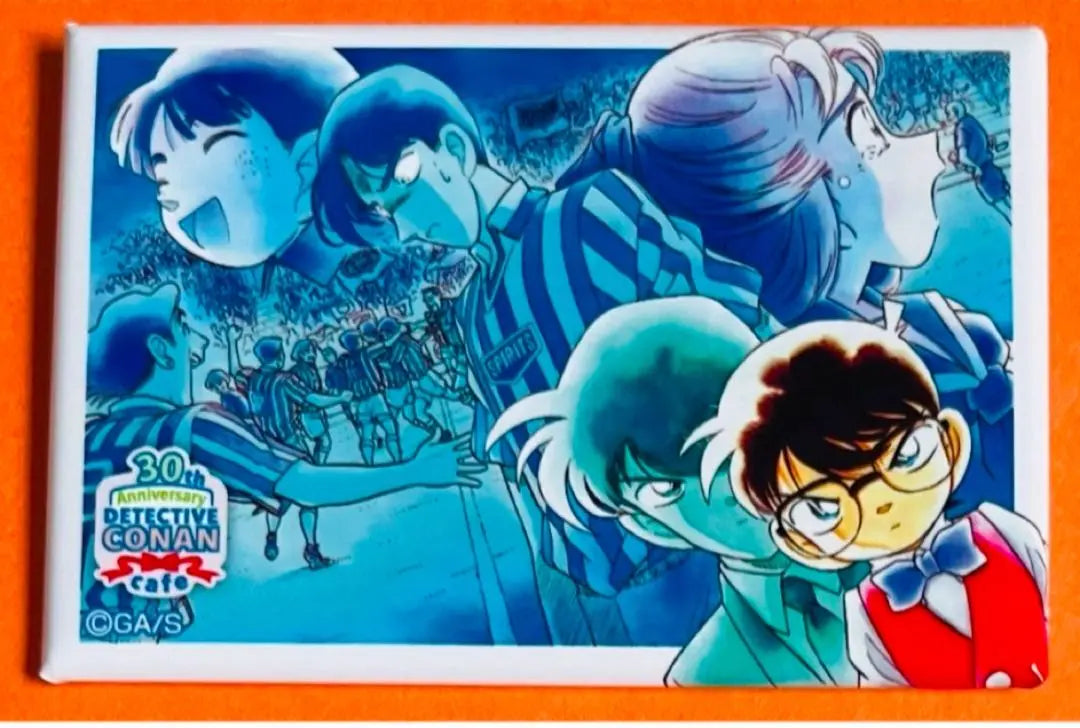 [New] Detective Conan 30th Anniversary Conan Cafe Square Can Badge Edogawa Conan Incident