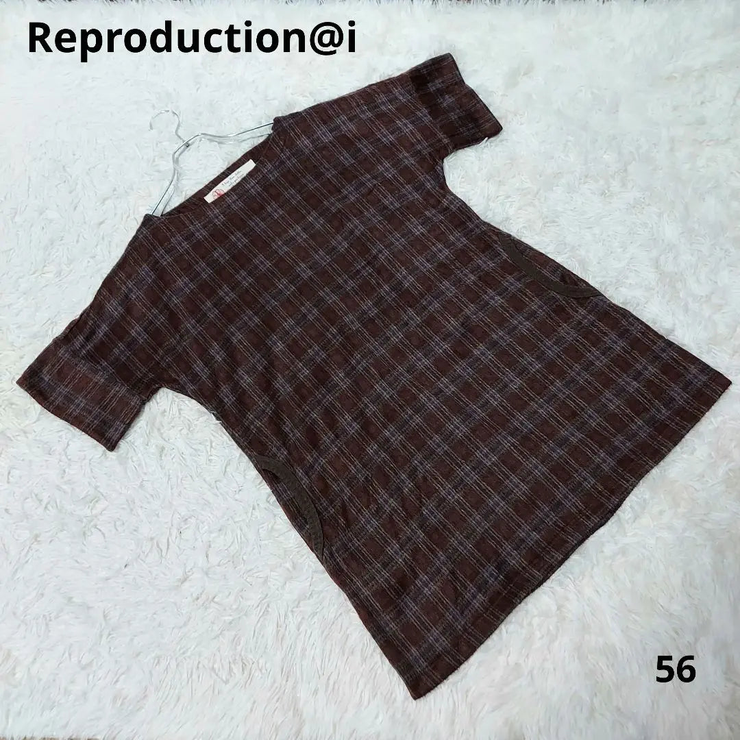 Reproduction@i Dress, Short Sleeves, Checkered Pattern, Unique, Feminine