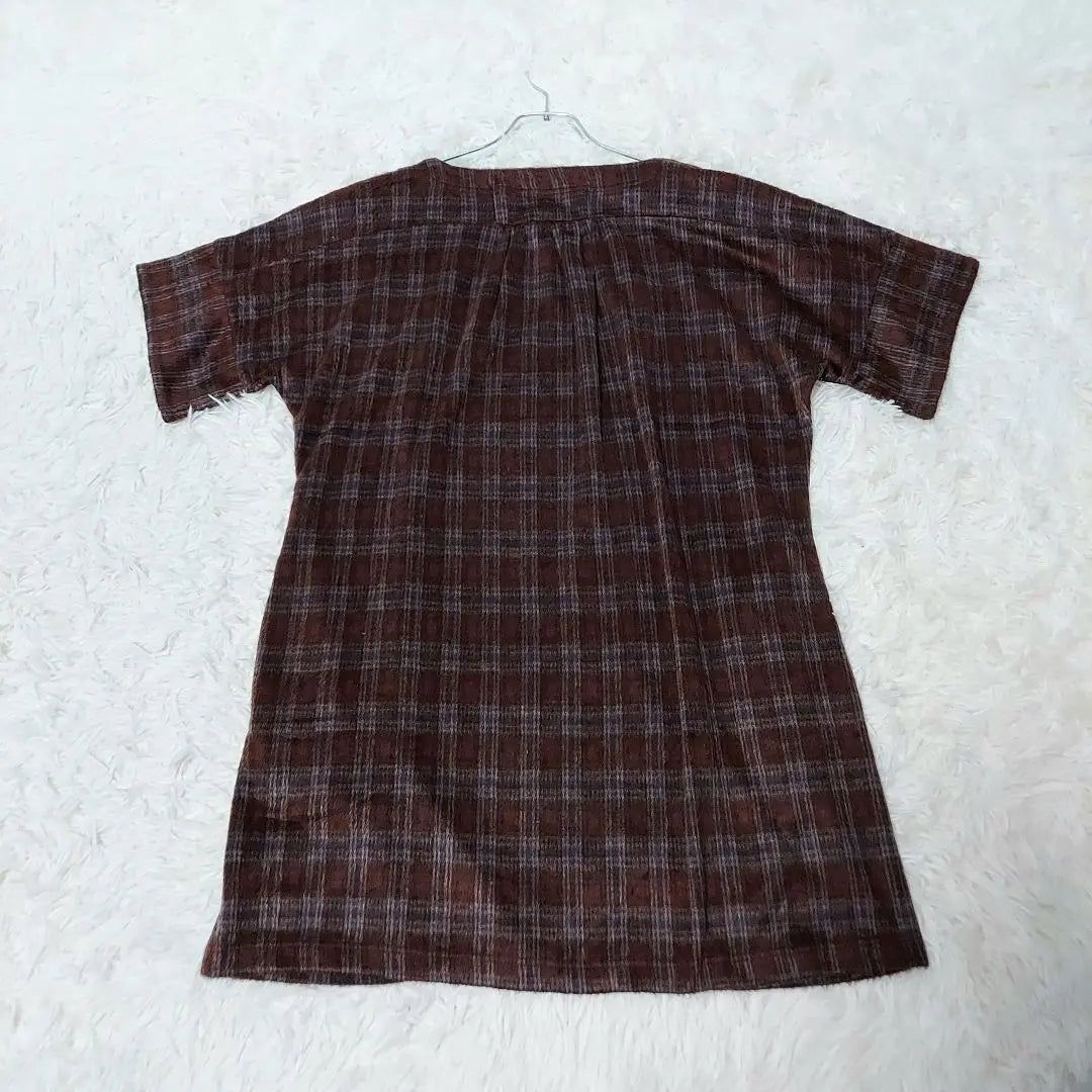 Reproduction@i Dress, Short Sleeves, Checkered Pattern, Unique, Feminine