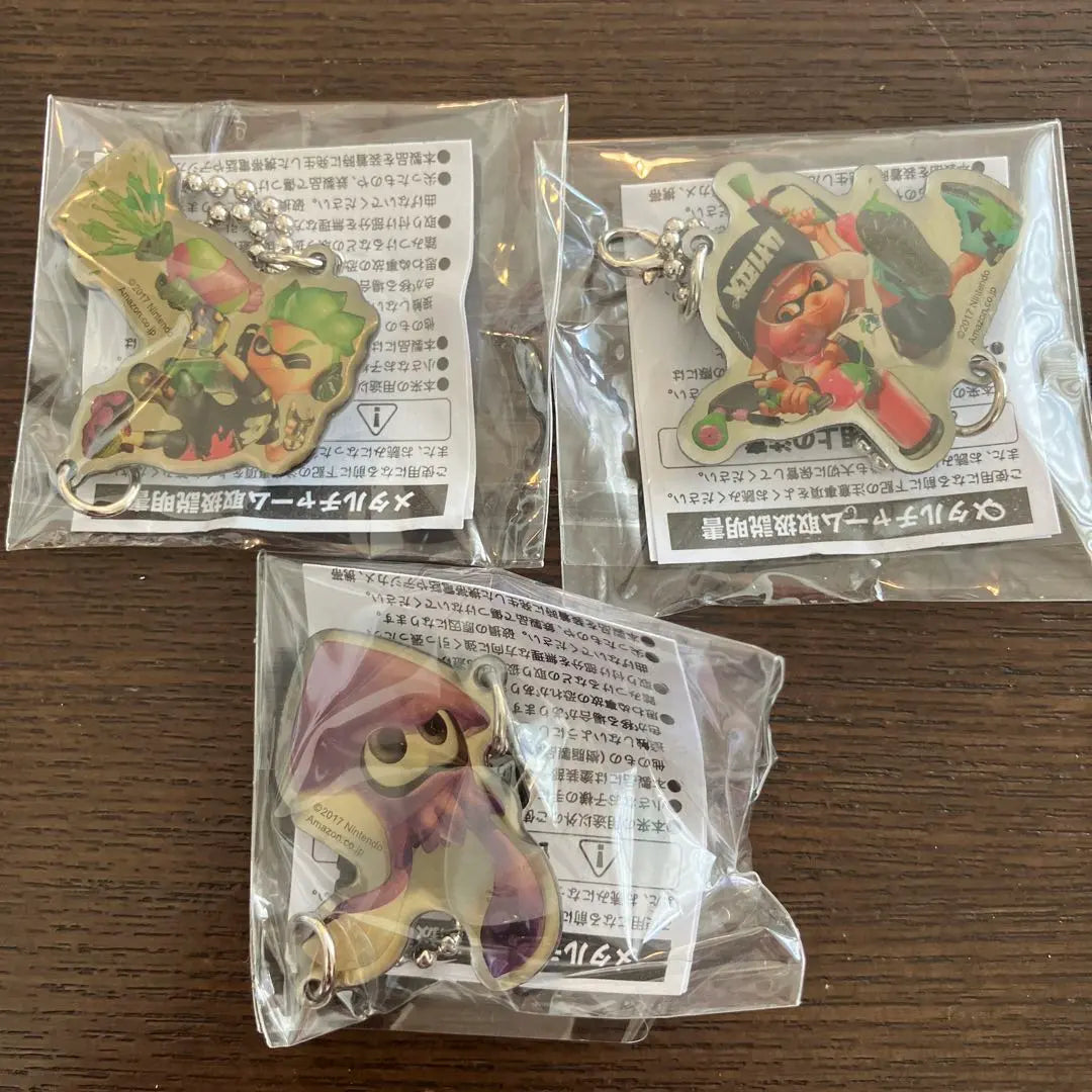 New and unopened Splatoon metal charm 3 piece set Girl Squid Boy 3