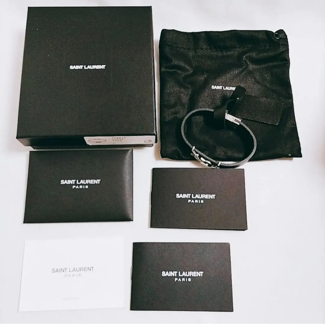 SAINT LAURENT Black leather belt with YSL logo