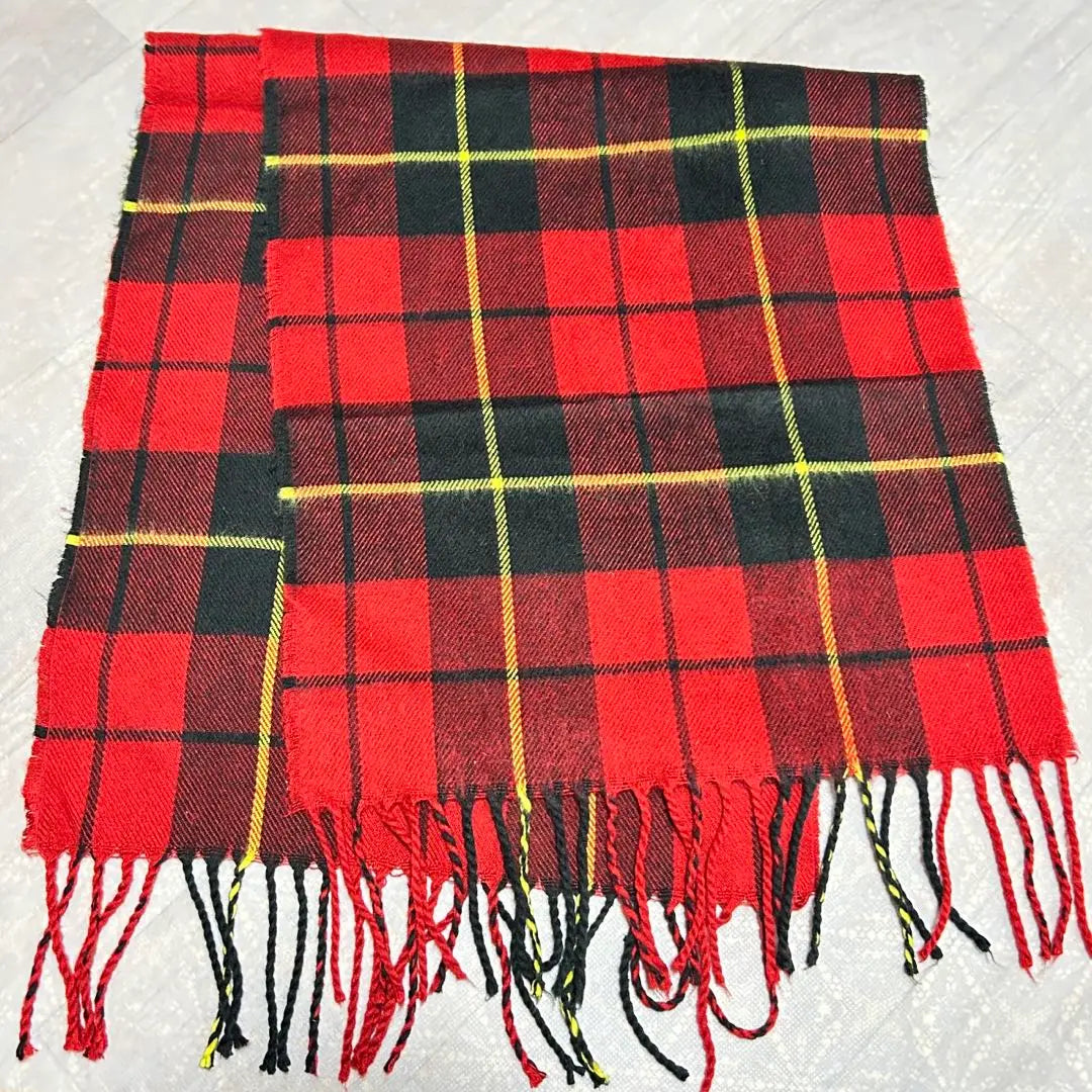 ❣️Made in Japan Red Check Scarf Men Women Unisex Junior and Senior High School Student