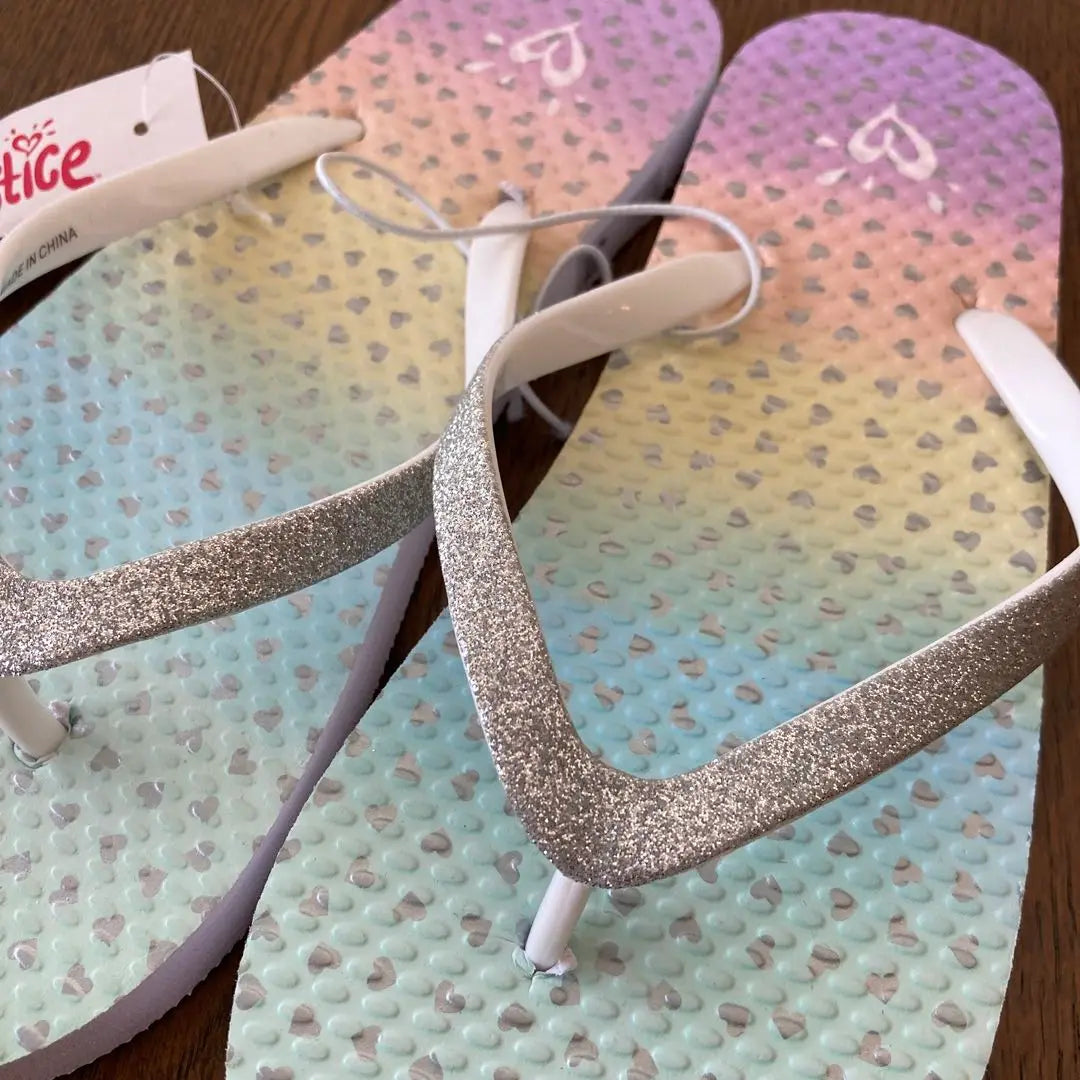 [New] Justice Glitter Beach Sandals 23cm Glitter B-San