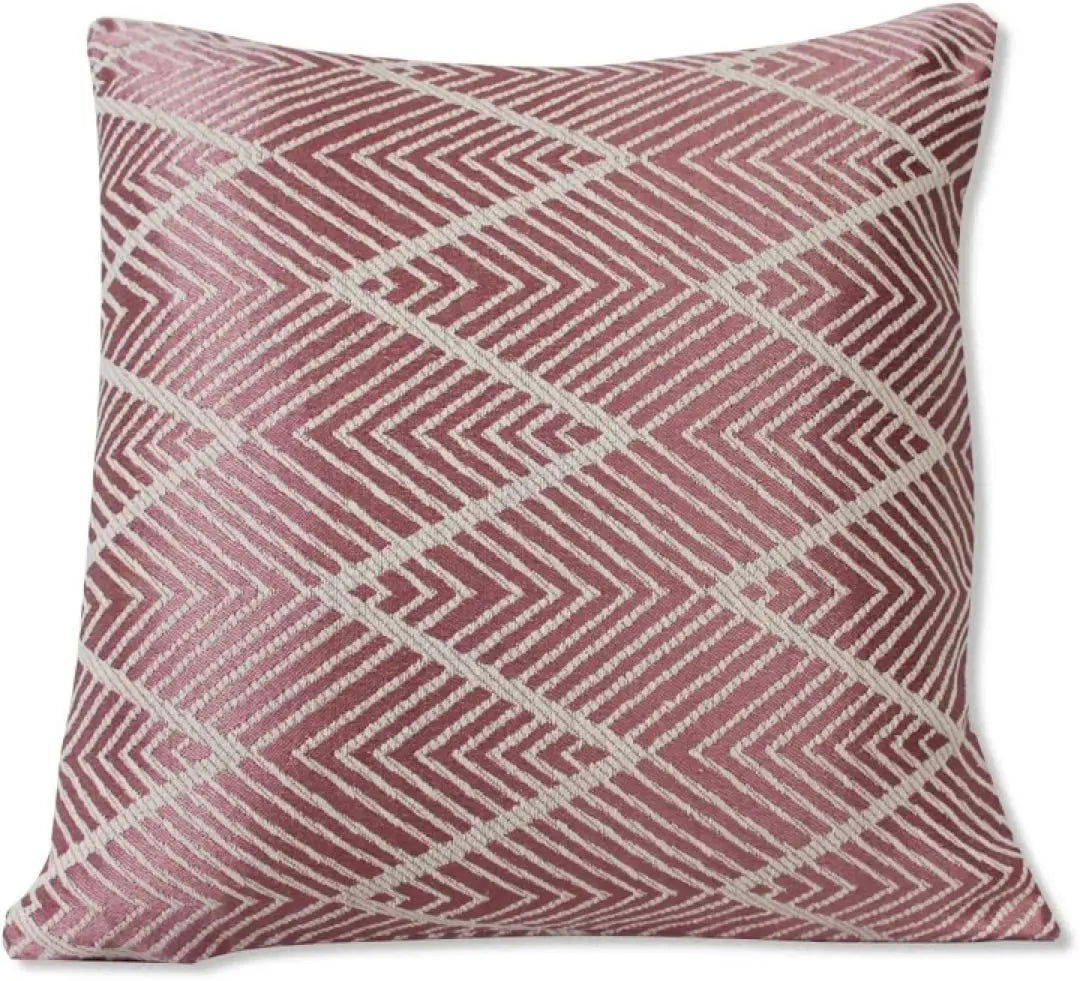 Cushion cover, stylish, Nordic style, geometric pattern, square (45 x 45, pink)