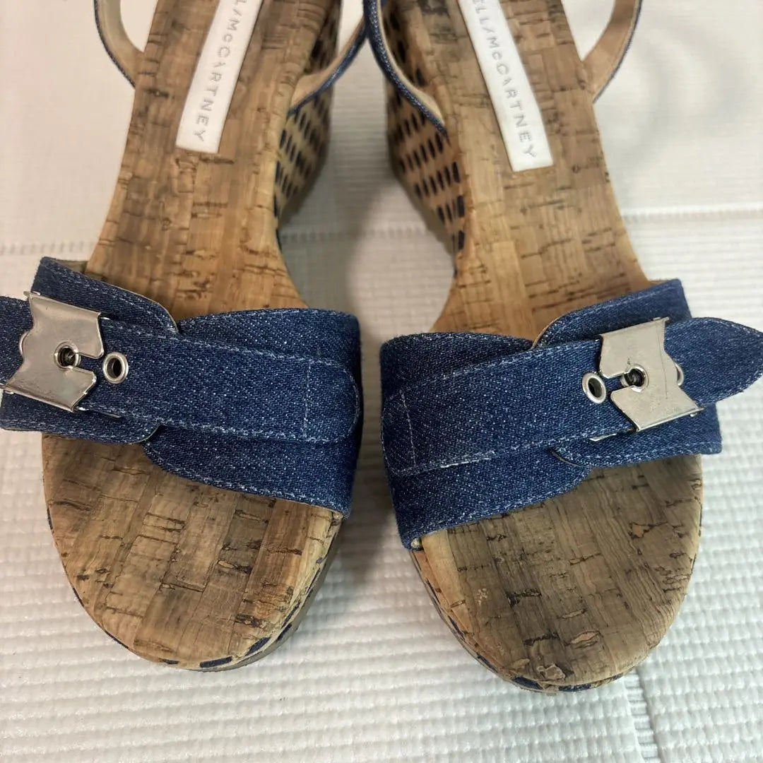 STELLA McCARTNEY Sandals, Thick Sole, Denim, Cork Sole