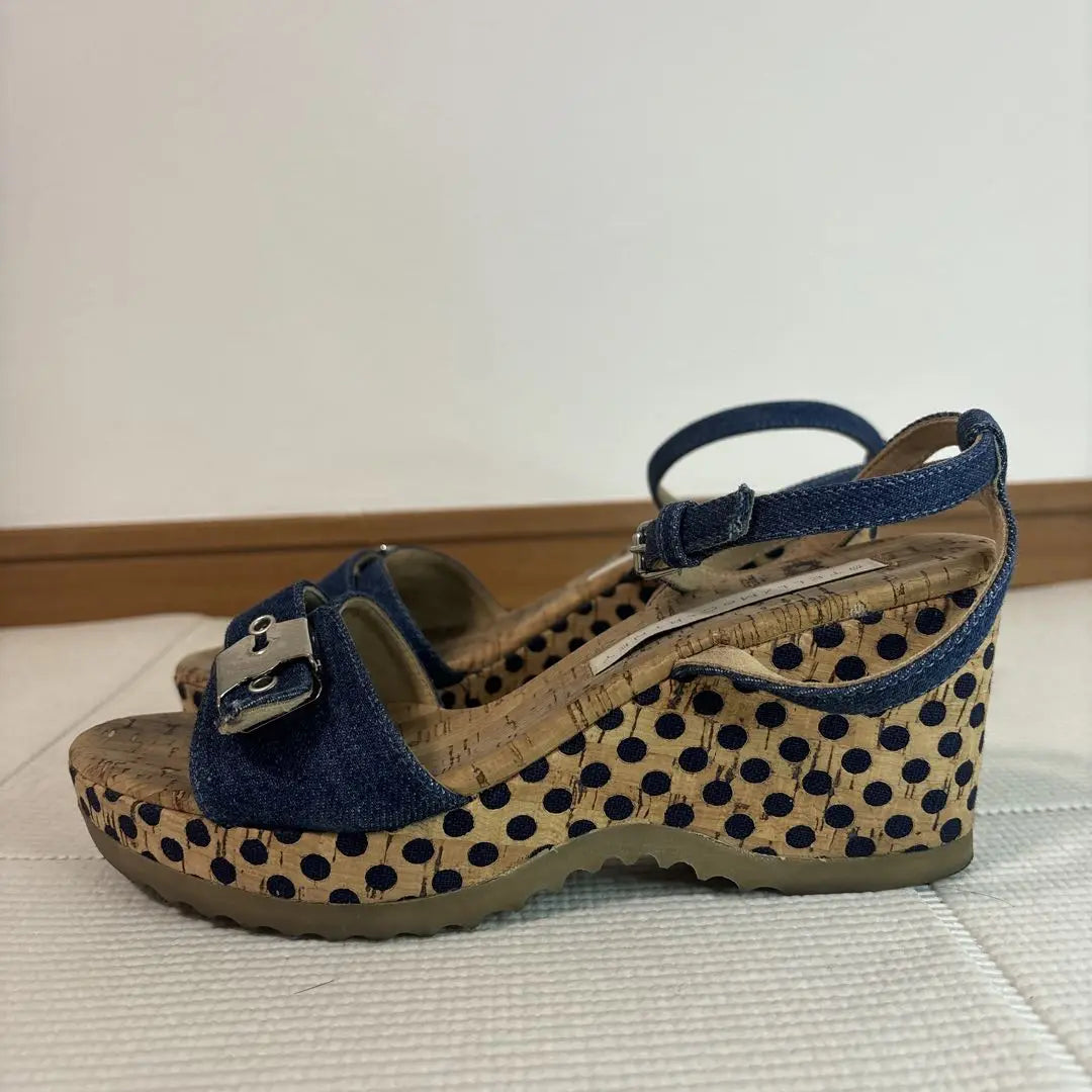 STELLA McCARTNEY Sandals, Thick Sole, Denim, Cork Sole