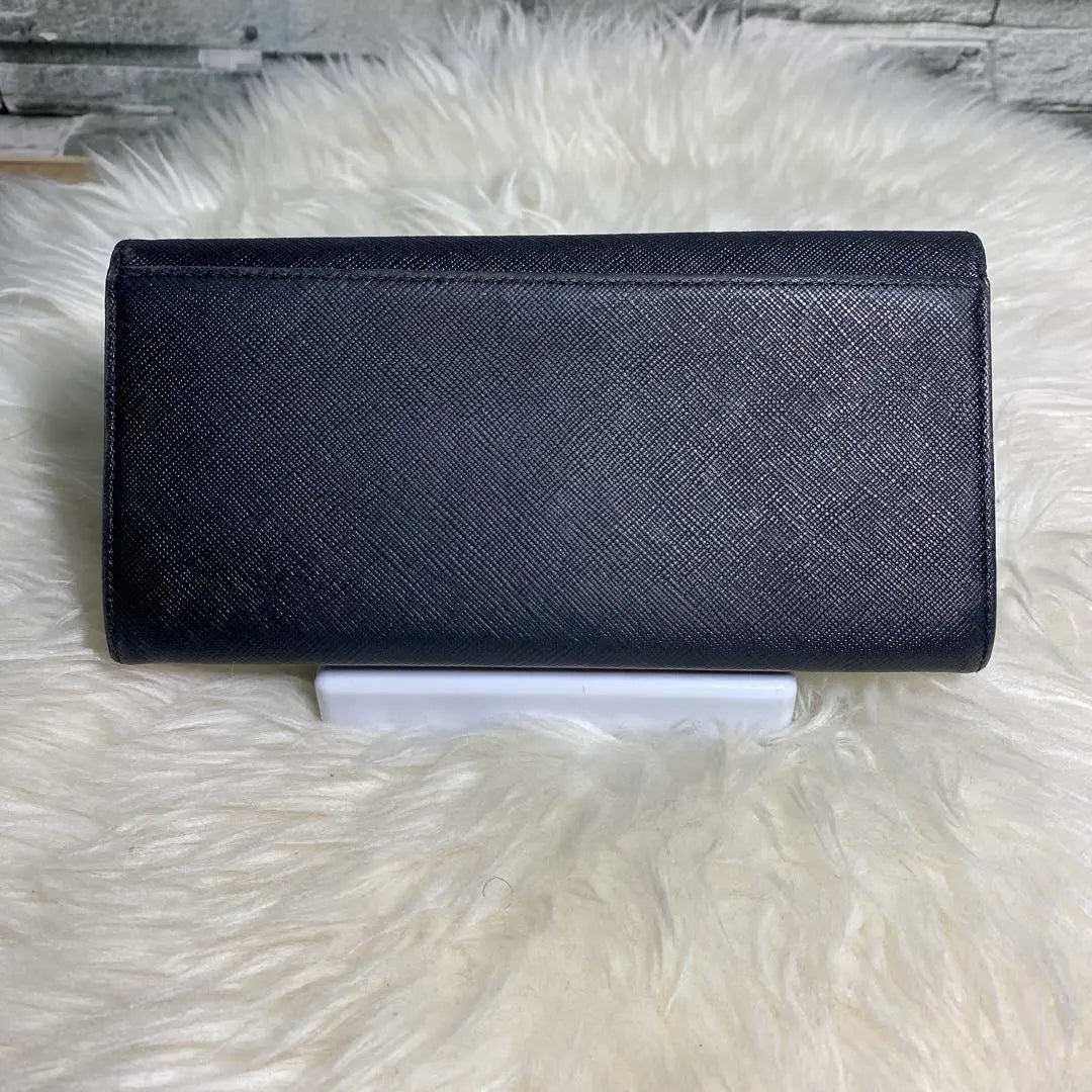 Good condition agnes b. Agnes b. long wallet leather black x yellow