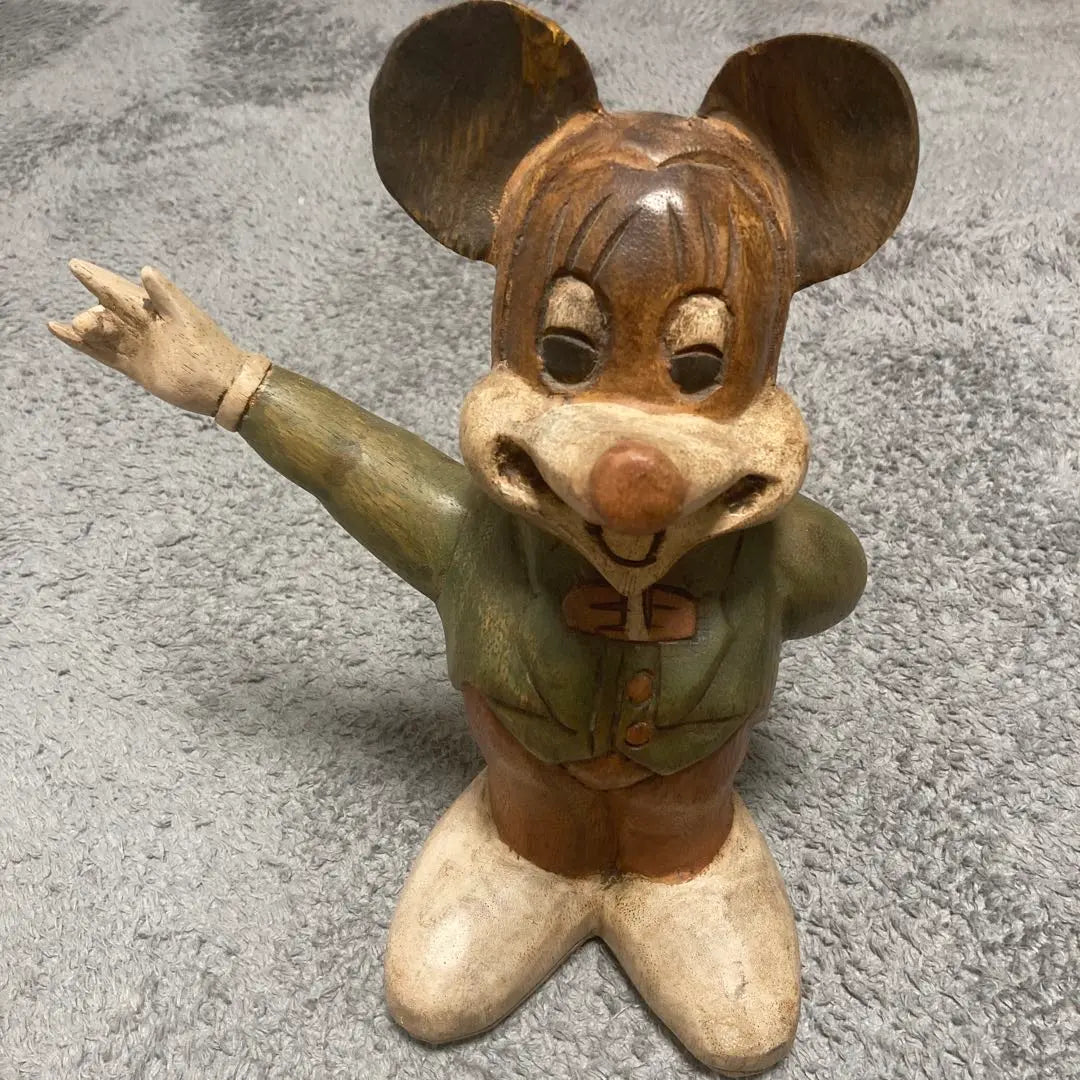 Adorno de madera tallado de Mickey Mouse para interior Mickey Disney