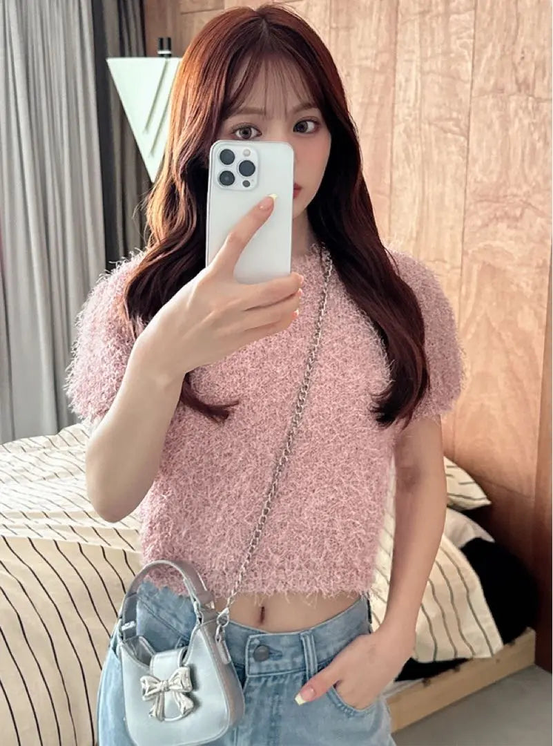 GRL Feather Knit Top [kz549]