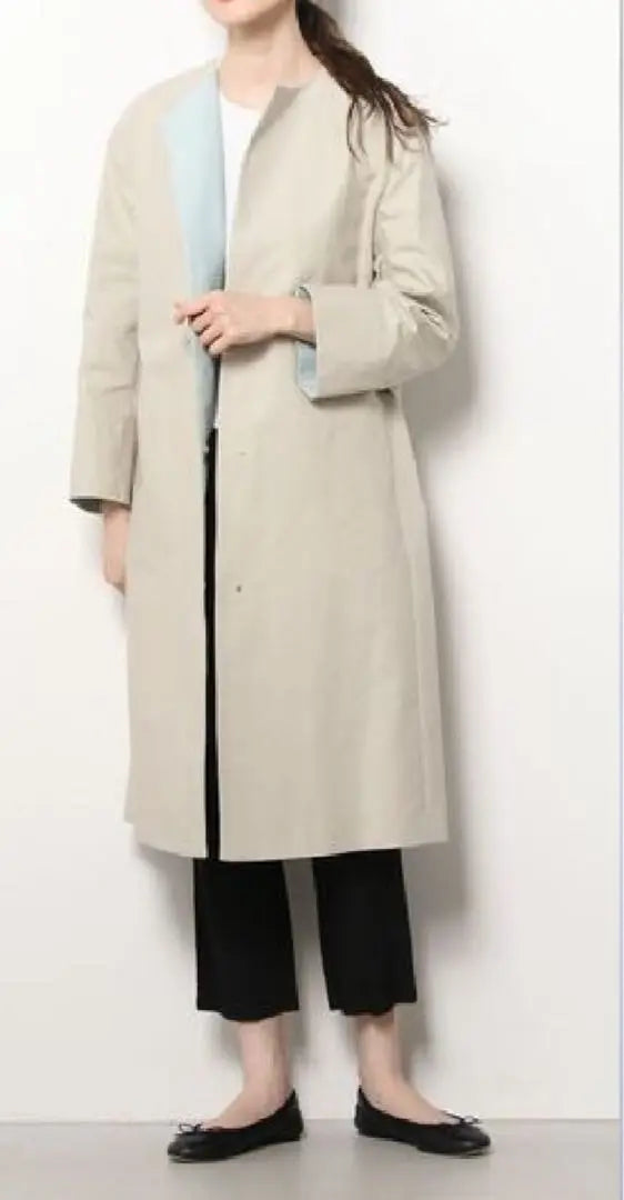 [New] United Arrows No Collar Coat with Belt M