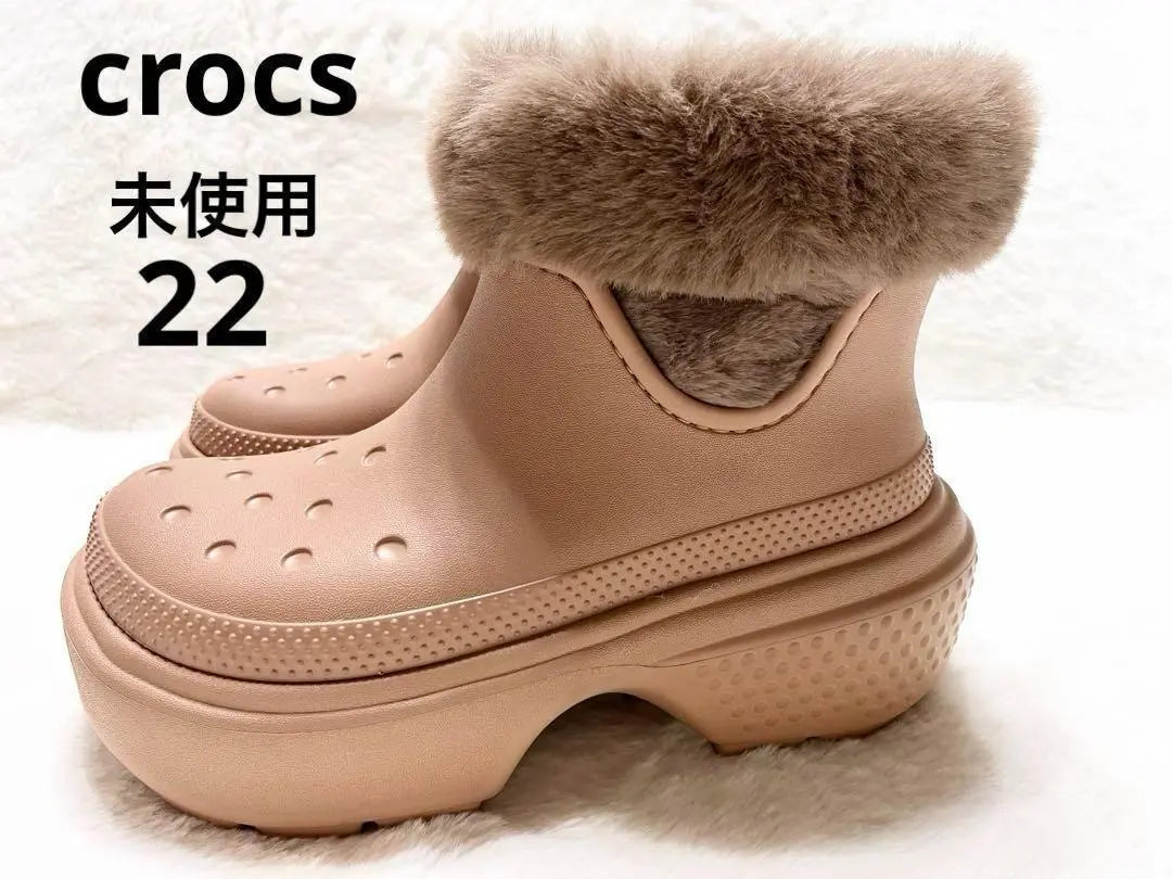 [Sin usar con etiquetas] Mitad de precio o menos ♡ Botas forradas Crocs Stomp 22 | 【タグ付き未使用】半額以下♡ クロックス ストンプ ラインド ブーツ 22