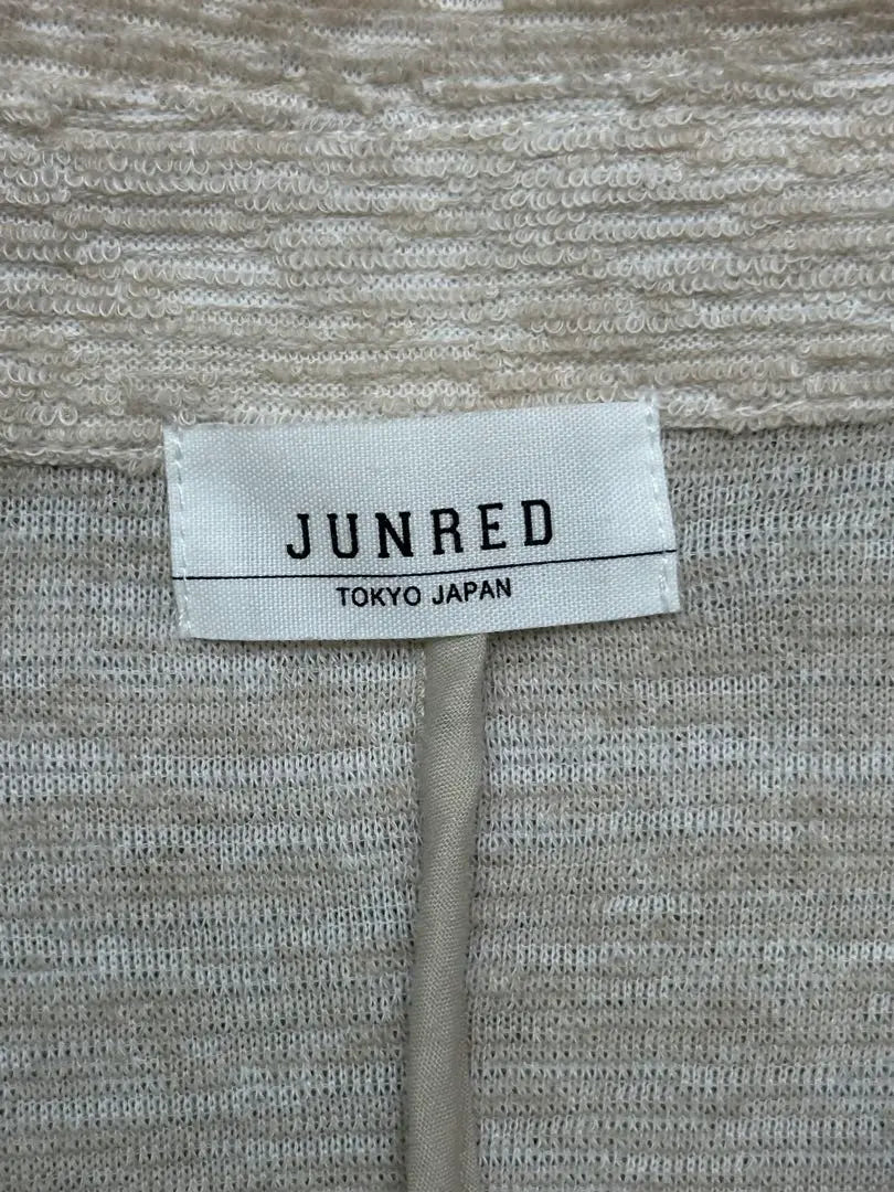 JUNRED Cardigan Knit Jacket Long Sleeve Beige Vintage Men's L