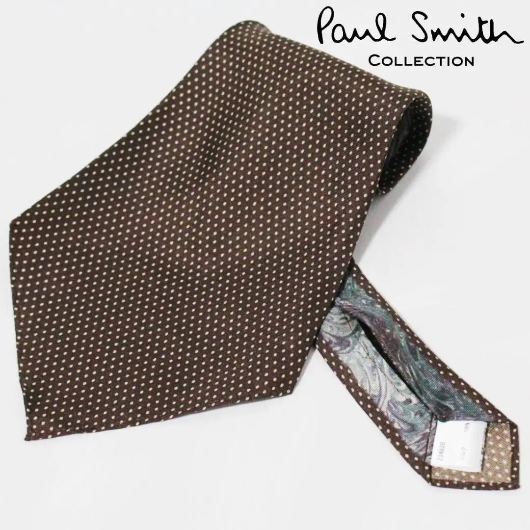 New Paul Smith Collection High-quality line Dot pattern Scarf tie Brown