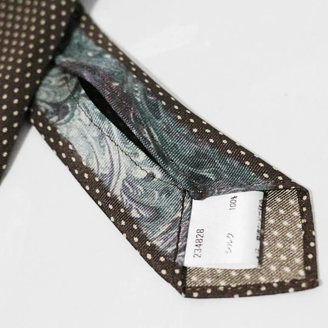 New Paul Smith Collection High-quality line Dot pattern Scarf tie Brown