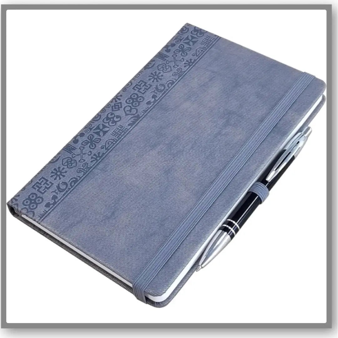 Leepie A5 notebook PU leather notebook medium sized notebook grey with pen