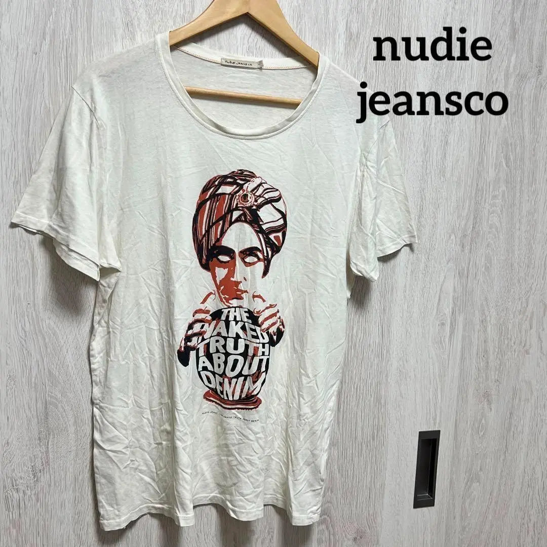 [nudie jeansco] Camiseta de manga corta Nudie jeans blanca M