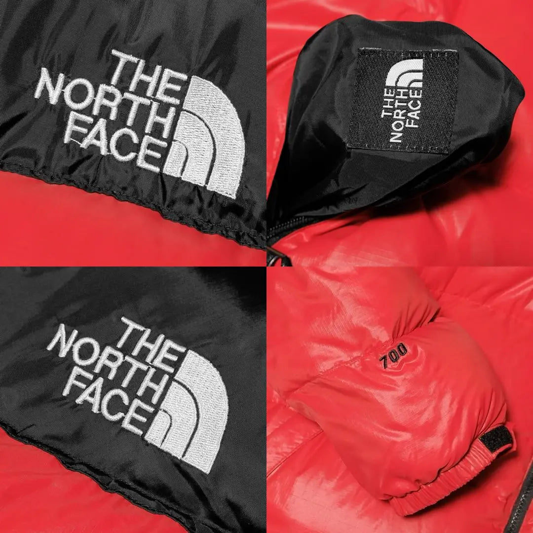 Chaqueta de plumas Nupsi de THE NORTH FACE de los años 90, color rojo y negro, años 98