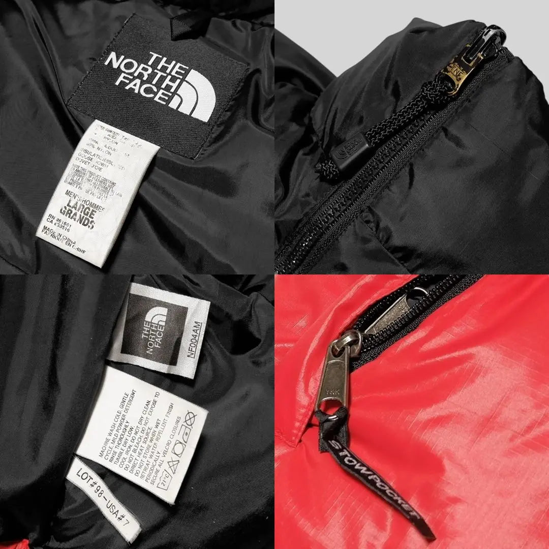 L★90s THE NORTH FACE★Nupsi Down Jacket★Red Black★98 Year