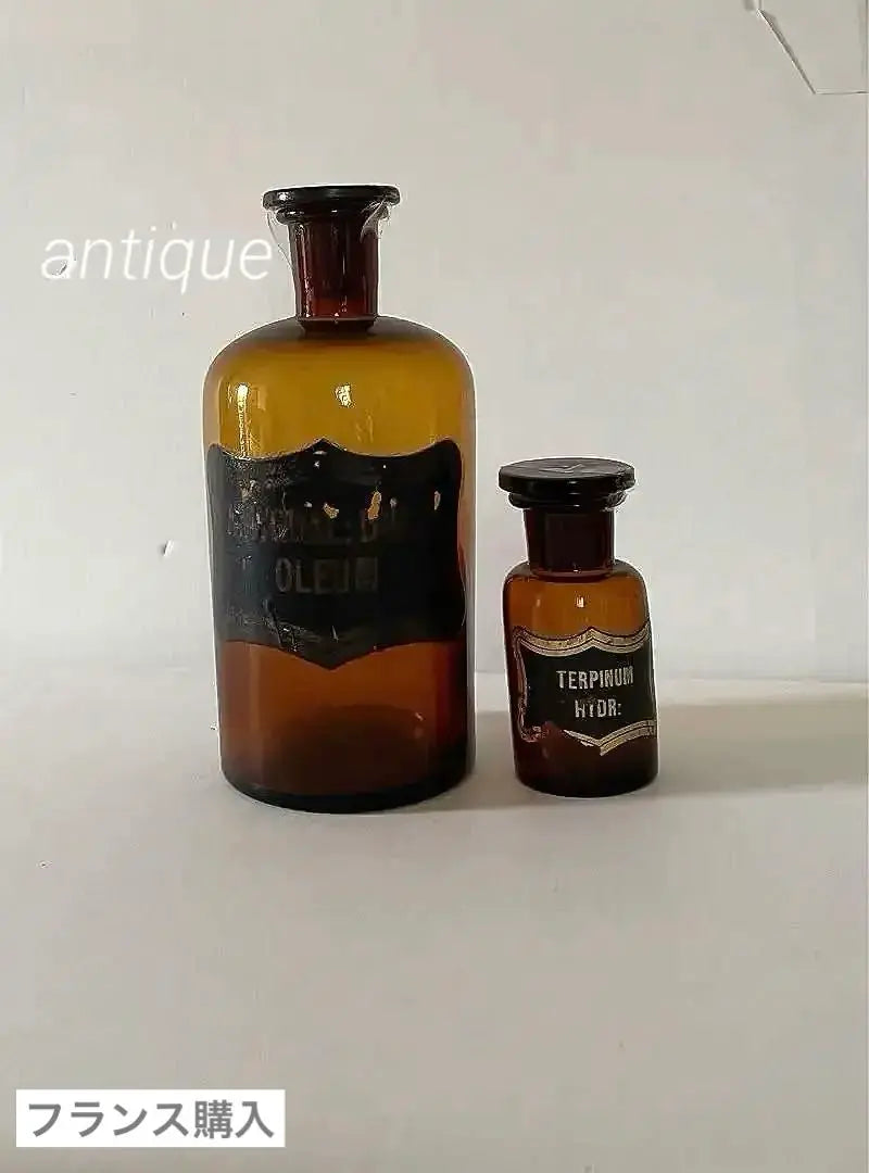 [VENTA AGOTADA] [Auténtico] Frasco de medicina antiguo, frasco de vidrio, comprado en París, artículo genuino súper raro