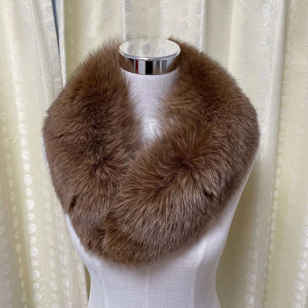 [Extremely Good Condition] Blue Fox Fur Fur Muffler Women's Brown