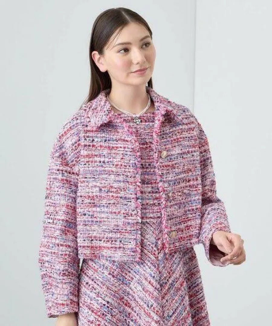 Regular price: 88,000 ANAYI 24SS Red Tweed Stainless Collar Jacket 36