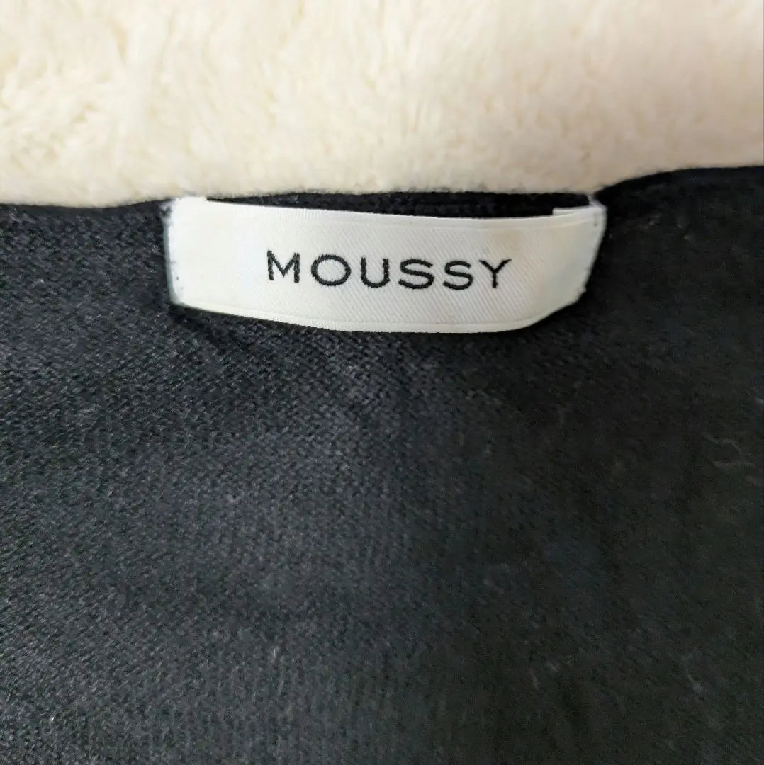 MOUSSY Black V-neck Long Sleeve Top Knit Free Size