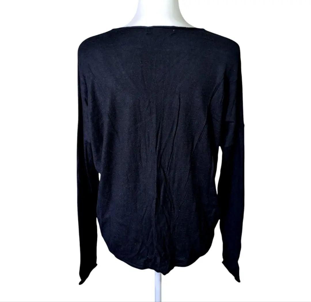 MOUSSY Black V-neck Long Sleeve Top Knit Free Size