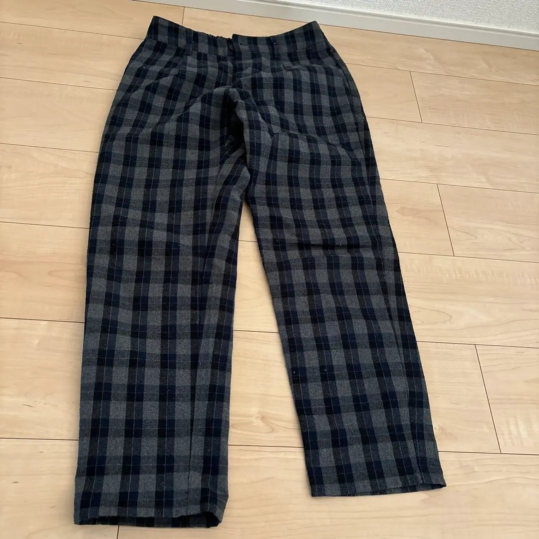 Women's Pants Cropped Length Ankle Length Short Checkered Blue