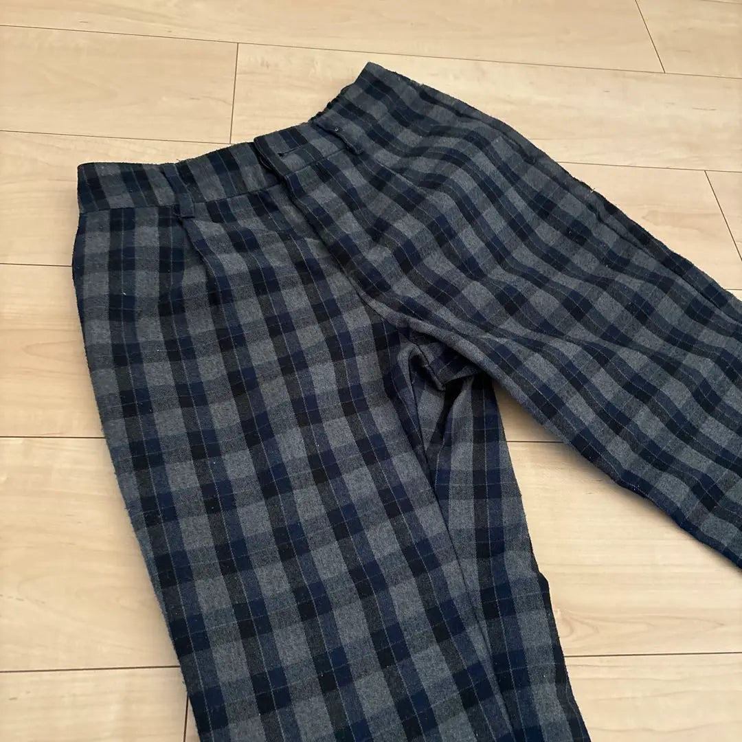 Women's Pants Cropped Length Ankle Length Short Checkered Blue